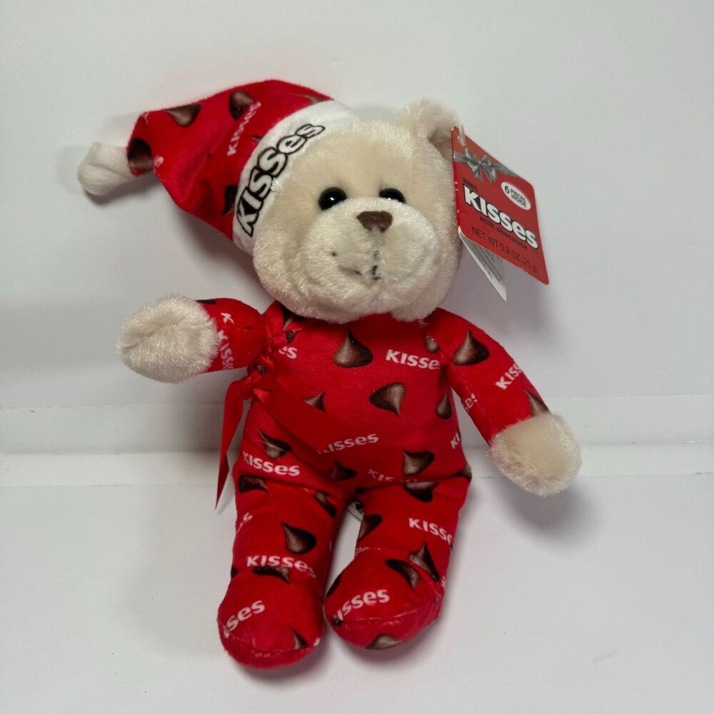Hershey Kisses Plush Bear Red Stuffed Animal Pajamas Christmas Holiday Cute NWT